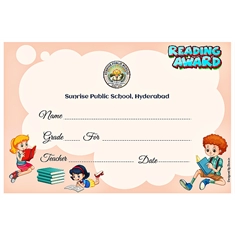 School Reading Award 6 x 9 Inches